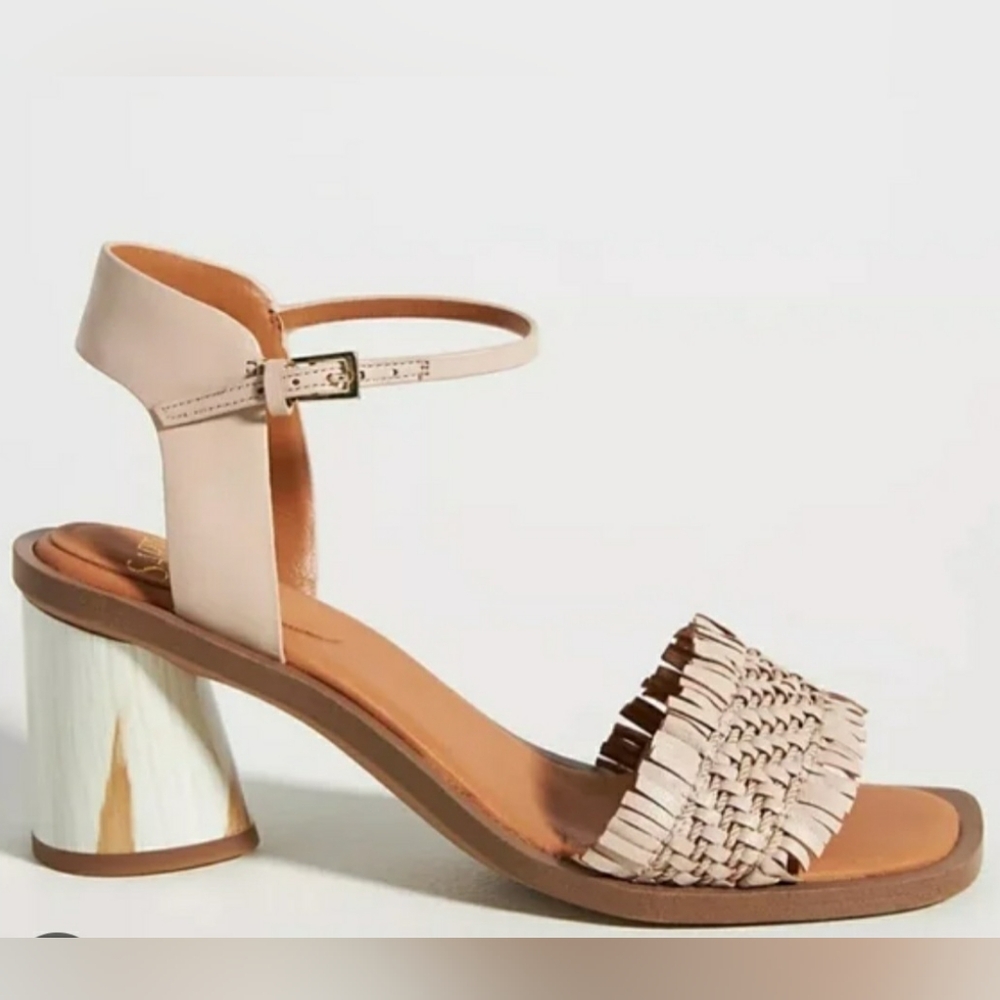 Women's Anthropologie By Franco Sarto Razia Frindge Leather Heels Sandals Sz 8